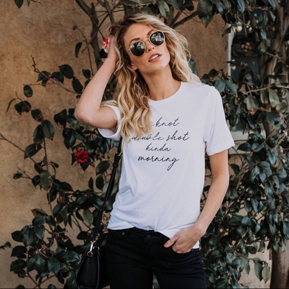 Top Knot Double Shot Funny Graphic Tee T Shirt New - Picture 4 of 8